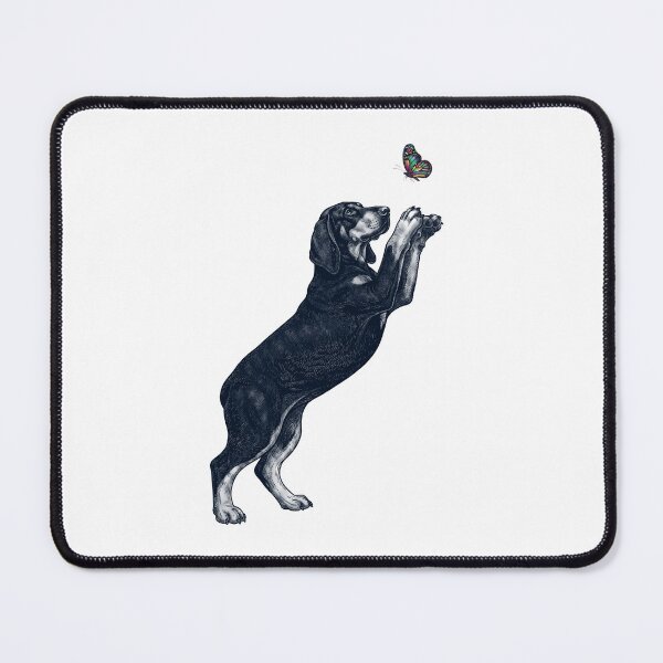 Item preview, Vintage Black and Tan Coonhound with Butterfly Dog Mom Owner designed and sold by TerryConnells.