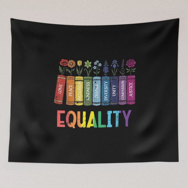 Item preview, Rainbow Books Equality LGBTQ Pride Floral Library Design designed and sold by Lilbahlil.