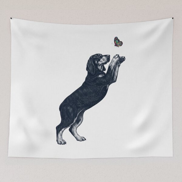 Item preview, Vintage Black and Tan Coonhound with Butterfly Dog Mom Owner designed and sold by TerryConnells.