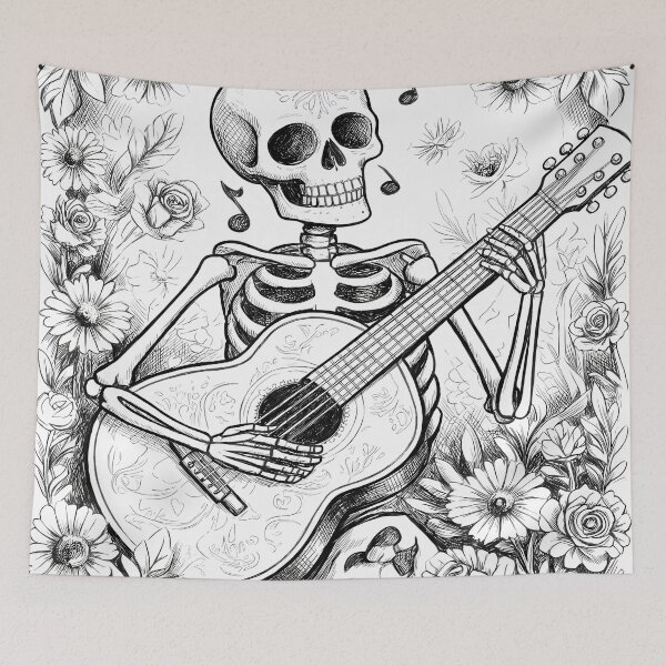 Item preview, Guitar Skeleton  - International Music day designed and sold by Art-Arcade6.