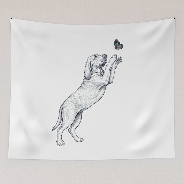 Item preview, Vintage Bloodhound with Butterfly Dog Mom Owner designed and sold by TerryConnells.