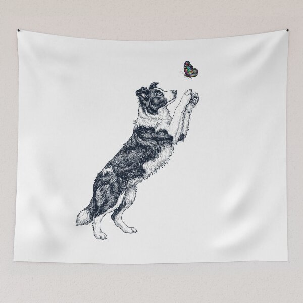 Item preview, Vintage Border Collie with Butterfly Dog Mom Owner designed and sold by TerryConnells.