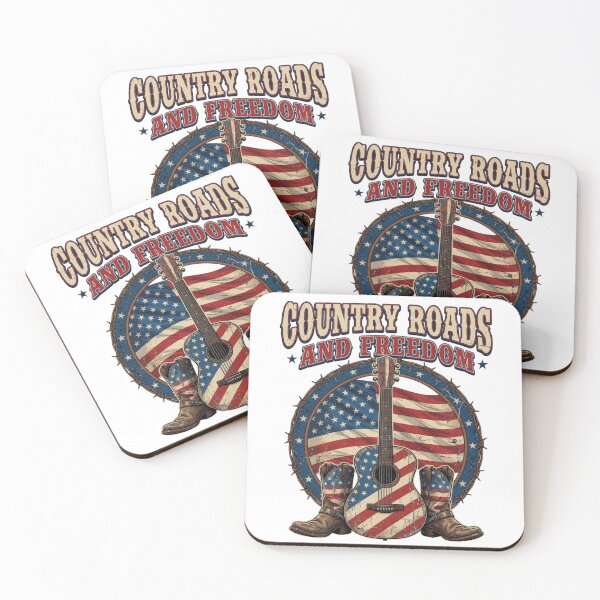 Item preview, Vintage Country Roads and Freedom Guitar Cowboy Boots Patriotic designed and sold by CF_VintageDesign.