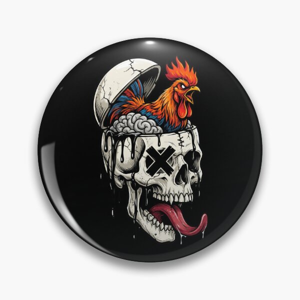Item preview, Rooster Outta My Mind Gothic Skull Streetwear designed and sold by seven things shop.