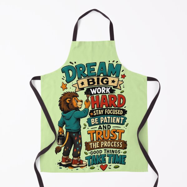 Item preview, Dream Big Work Hard Trust The Process Lion Motivation Cartoon designed and sold by mr.bardook.