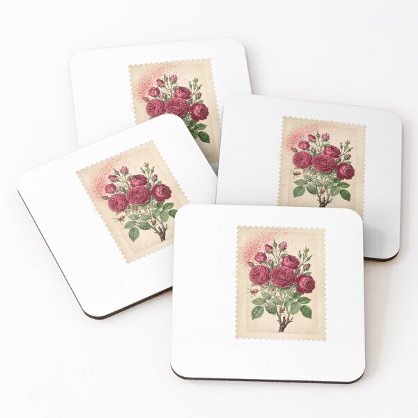 Item preview, Vintage Red Rose Stamp - Aesthetic Botanical Flower Art designed and sold by Atlasoloji.