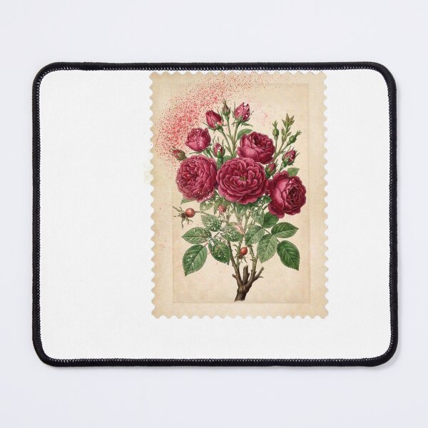 Item preview, Vintage Red Rose Stamp - Aesthetic Botanical Flower Art designed and sold by Atlasoloji.