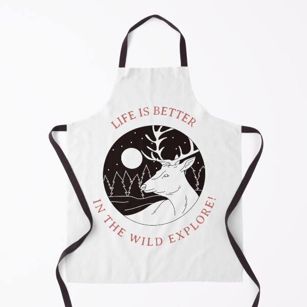 Item preview, The quote "LIFE IS BETTER IN THE WILD EXPLORE"  with a picture of a dear and moon lit forest designed and sold by MKTreasures.