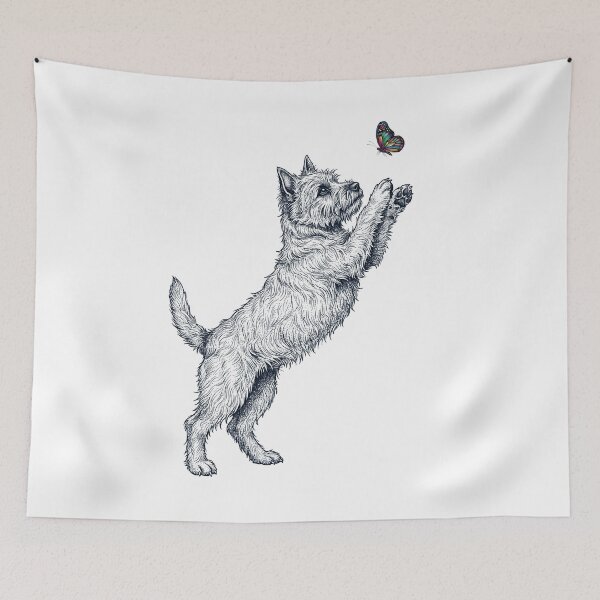 Item preview, Vintage Cairn Terrier with Butterfly Dog Mom Owner designed and sold by TerryConnells.