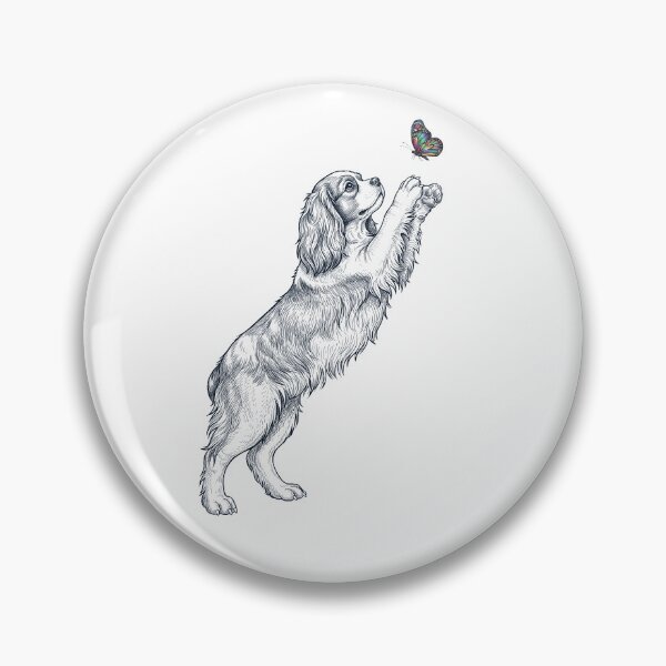 Item preview, Vintage Cavalier King Charles Spaniel with Butterfly Dog Mom Owner designed and sold by TerryConnells.