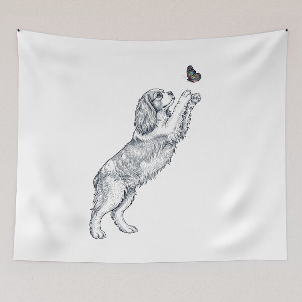 Item preview, Vintage Cavalier King Charles Spaniel with Butterfly Dog Mom Owner designed and sold by TerryConnells.