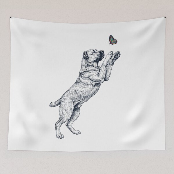 Item preview, Vintage Central Asian Shepherd Dog with Butterfly Dog Mom Owner designed and sold by TerryConnells.