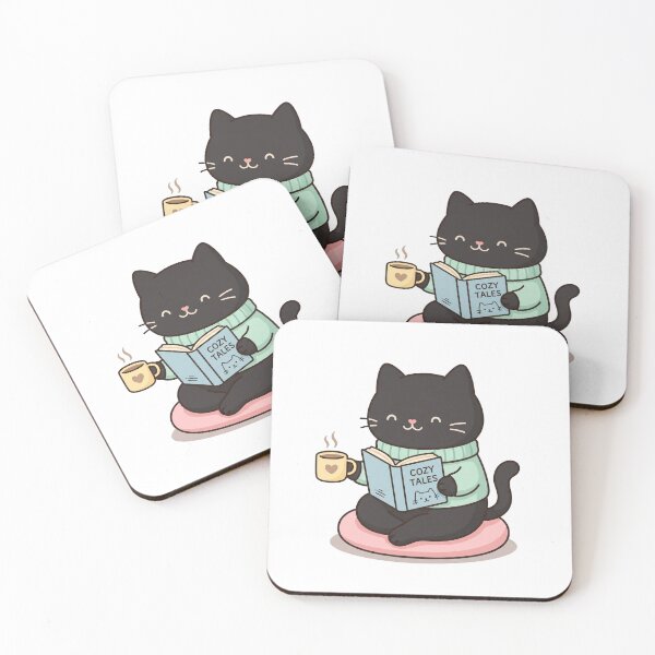 Item preview, Introvert Cat Coffee Lover Cute Kawaii Sticker designed and sold by D3monic.