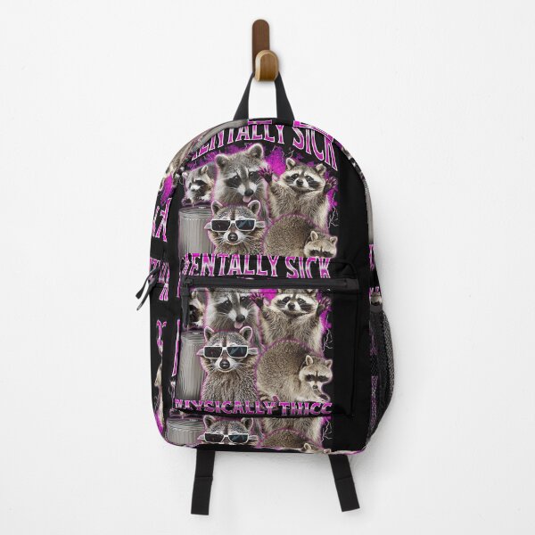 Item preview, Mentally Sick Physically Thicc Raccoon Meme Funny Animal Lover designed and sold by SeraXYZ.