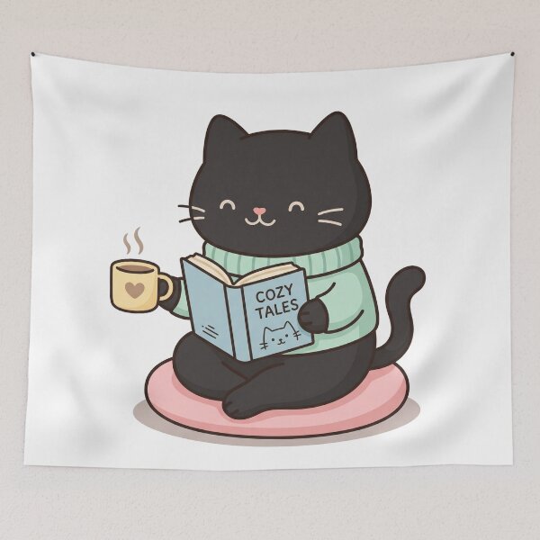 Item preview, Introvert Cat Coffee Lover Cute Kawaii Sticker designed and sold by D3monic.
