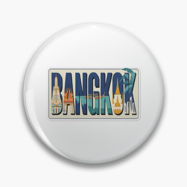Item preview, Bangkok Vintage Travel Lettering Sticker – Retro Thailand Landmark Art designed and sold by stickercuffs.
