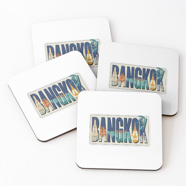 Item preview, Bangkok Vintage Travel Lettering Sticker – Retro Thailand Landmark Art designed and sold by stickercuffs.