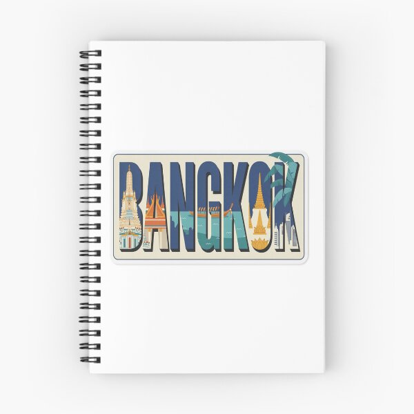 Item preview, Bangkok Vintage Travel Lettering Sticker – Retro Thailand Landmark Art designed and sold by stickercuffs.
