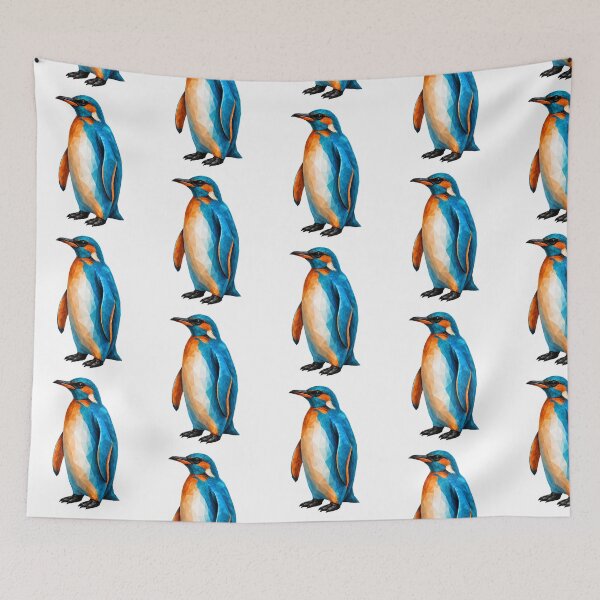 Item preview, Kingfisher Penguin – Geometric River Jewel designed and sold by filou designs.