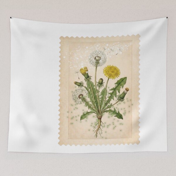 Item preview, Vintage Dandelion Stamp - Aesthetic Botanical Flower Art  designed and sold by Atlasoloji.