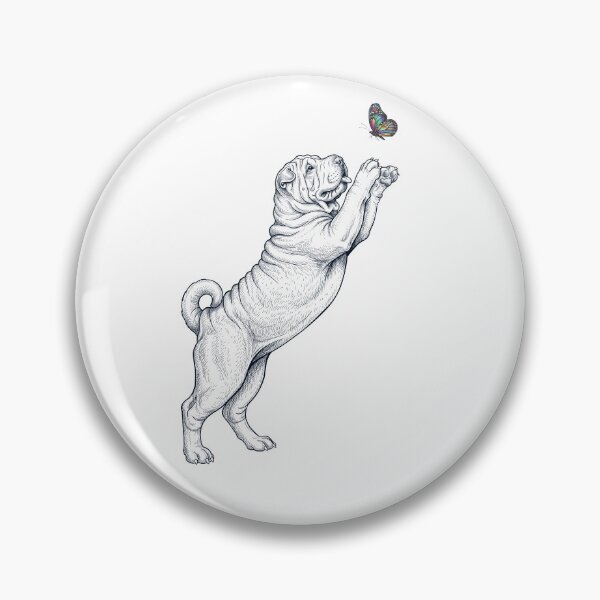 Item preview, Vintage Chinese Shar Pei with Butterfly Dog Mom Owner designed and sold by TerryConnells.