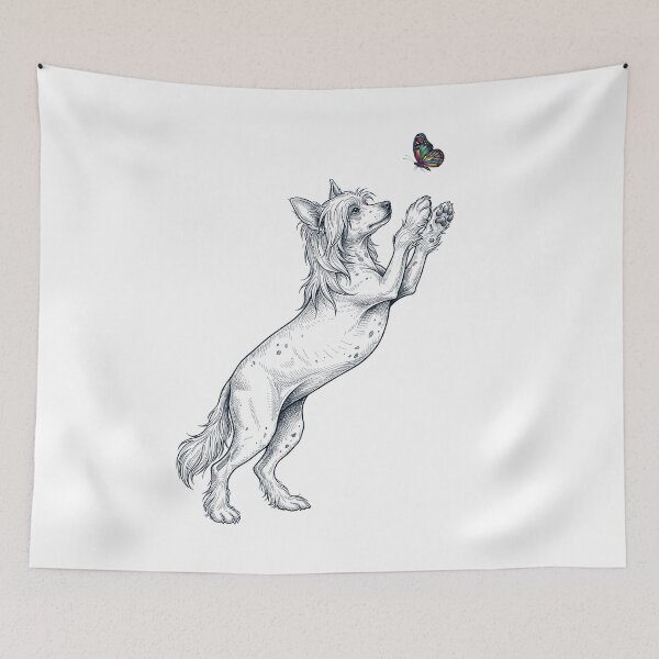 Item preview, Vintage Chinese Crested Dog with Butterfly Dog Mom Owner designed and sold by TerryConnells.
