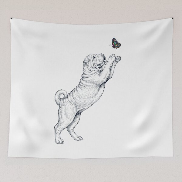 Item preview, Vintage Chinese Shar Pei with Butterfly Dog Mom Owner designed and sold by TerryConnells.