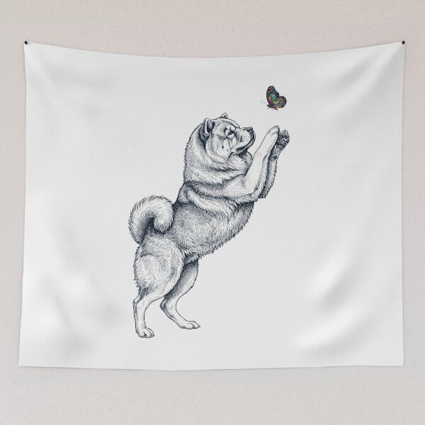 Artikelvorschau, Vintage Chow Chow mit Schmetterling Hundemama Besitzerin entworfen und verkauft von TerryConnells.