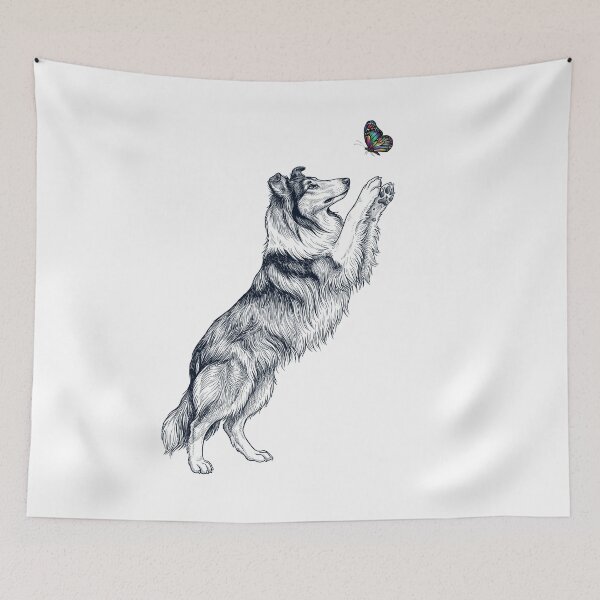 Item preview, Vintage Collie with Butterfly Dog Mom Owner designed and sold by TerryConnells.
