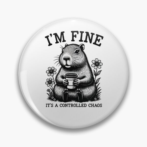 Item preview, I'm Fine It's A Controlled Chaos Capybara Coffee Meme designed and sold by AlexandraSand.