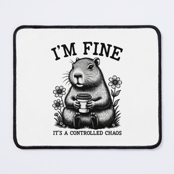 Item preview, I'm Fine It's A Controlled Chaos Capybara Coffee Meme designed and sold by AlexandraSand.