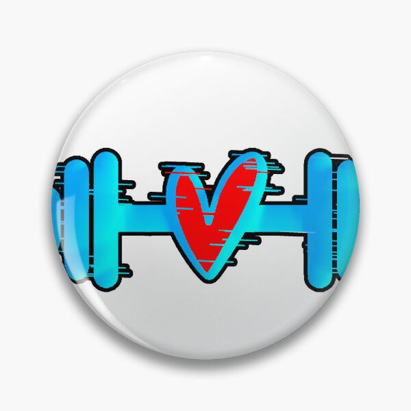 Item preview, Weight Heart Glitch Blue Gym Love Fitness designed and sold by AstronautMerch.