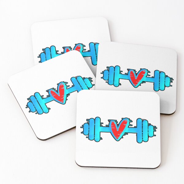 Item preview, Weight Heart Glitch Blue Gym Love Fitness designed and sold by AstronautMerch.