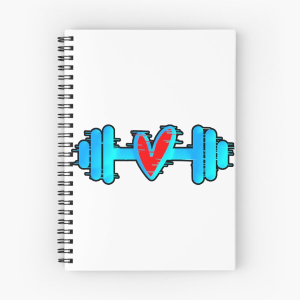 Item preview, Weight Heart Glitch Blue Gym Love Fitness designed and sold by AstronautMerch.