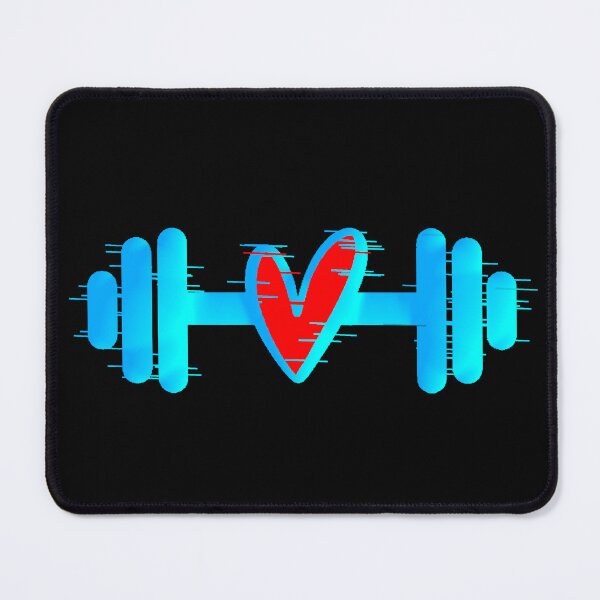Item preview, Weight Heart Glitch Blue Gym Love Fitness designed and sold by AstronautMerch.