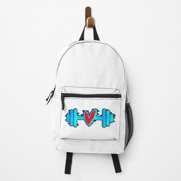 Item preview, Weight Heart Glitch Blue Gym Love Fitness designed and sold by AstronautMerch.