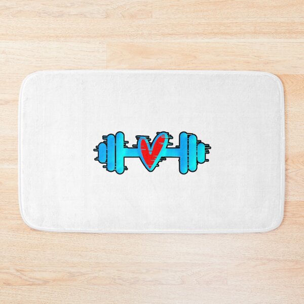 Item preview, Weight Heart Glitch Blue Gym Love Fitness designed and sold by AstronautMerch.