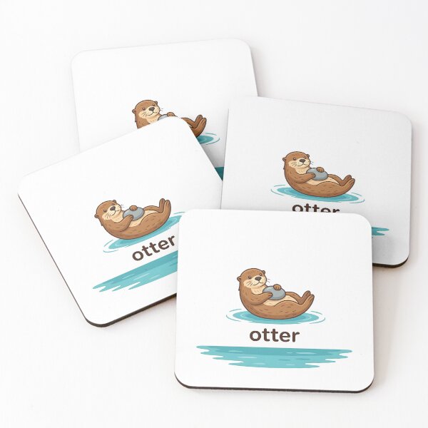 Item preview, Cute Otter With Rock Illustration in Water  designed and sold by Smoking_Animals .