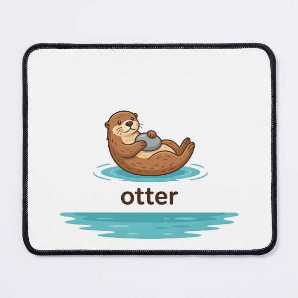 Item preview, Cute Otter With Rock Illustration in Water designed and sold by Smoking_Animals .
