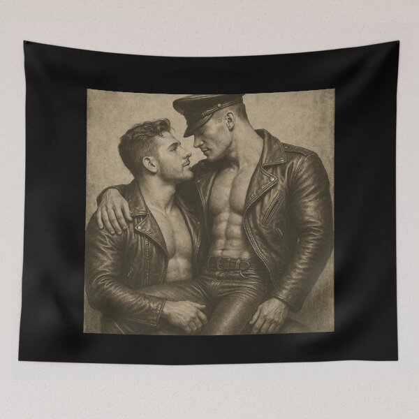 Item preview, Leather Daddies Deep Desire Berlin Gay Leder Pride Graphic Design designed and sold by ItsAKinkThing.