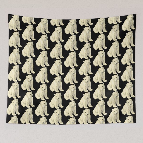 Item preview, Cute White Polar Bear On Black Background designed and sold by MurphyMorganGifts.