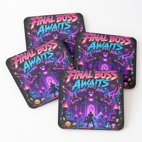 Item preview, Final Boss Awaits Retro Arcade Design designed and sold by Hese12.