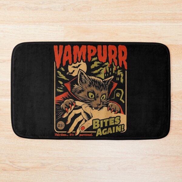 Item preview, Vampurr Bites Again! This Time... It's Parrrsonal. Vampire Cat Halloween Horror designed and sold by SeraXYZ.