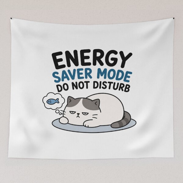 Item preview, Energy saver mode. Do not disturb lazy cat. designed and sold by vecart34.