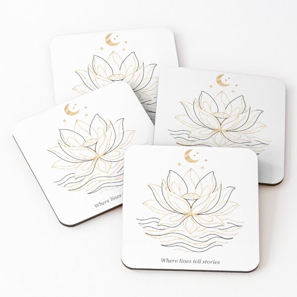Item preview, The Golden Lotus: A Story of Rebirth - Minimalist Line Art designed and sold by jee532.