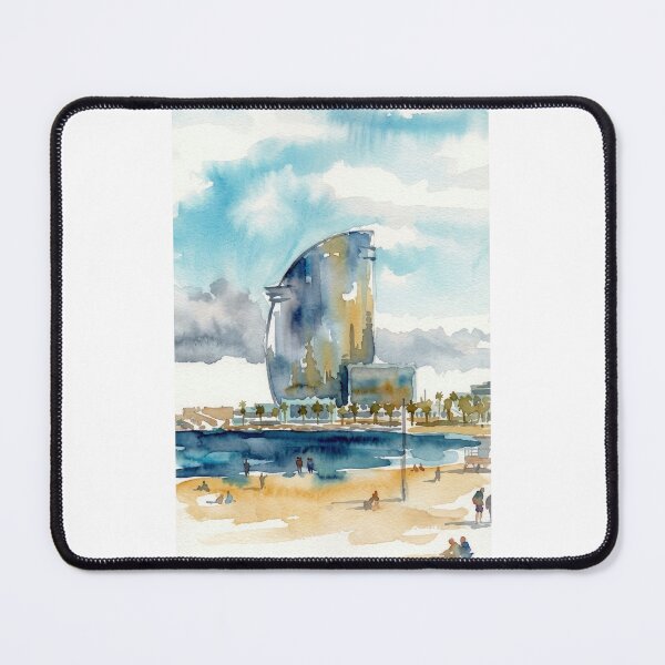 Item preview, Barcelona Beach Watercolor designed and sold by caracatita75.