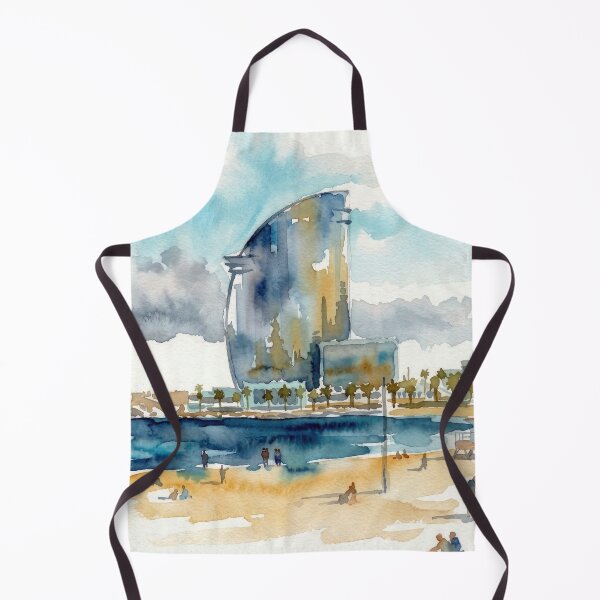 Item preview, Barcelona Beach Watercolor designed and sold by caracatita75.