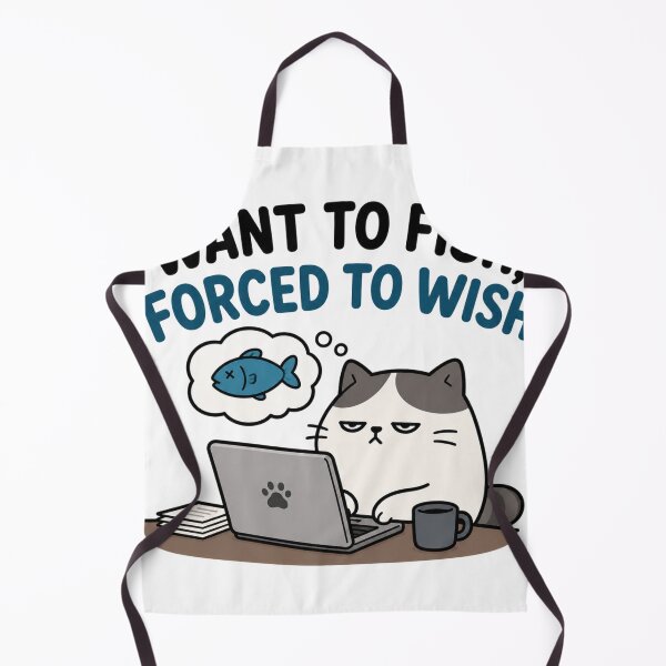 Item preview, want to fish, forced to wish Working cat designed and sold by vecart34.