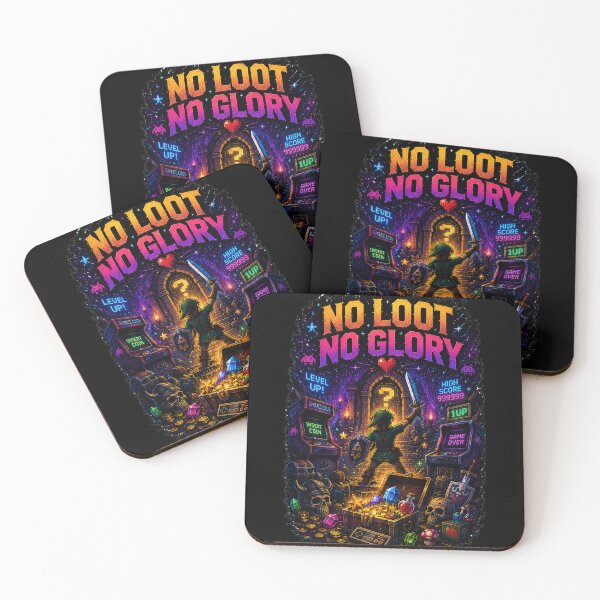 Item preview, No Loot No Glory Retro Gaming Design designed and sold by Hese12.