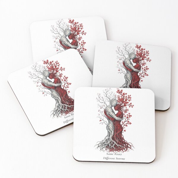 Item preview, Same Roots Different Storms — Tree Couple Art Print, Soulmate Quote Gift, Romantic Botanical Poster designed and sold by Martin's_Design.